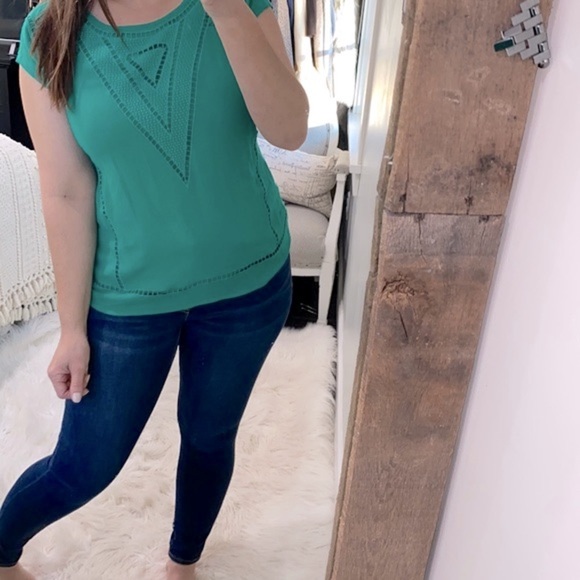 Skies are blue turquoise top size small - Picture 1 of 6